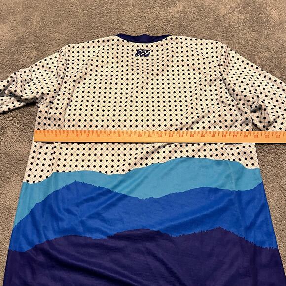 Podiumwear Shirt Mens Medium Performance Tshirt Blue Dots Geometric Cycle - Picture 3 of 5